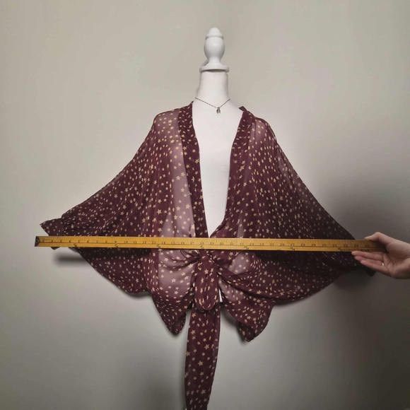 Free People Plus Size Friendly Star Dazed Tie Front Whimsy Hippie Boho Kimono OS - Picture 7 of 10